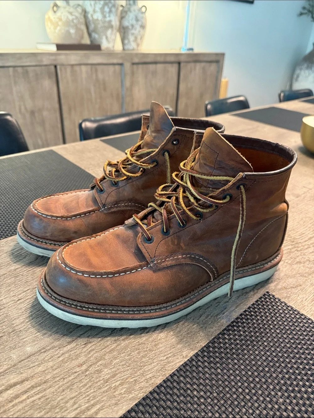 Red Wing Heritage Classic Moc 1907 Copper Rough & Tough Boots Size 10.5 USA